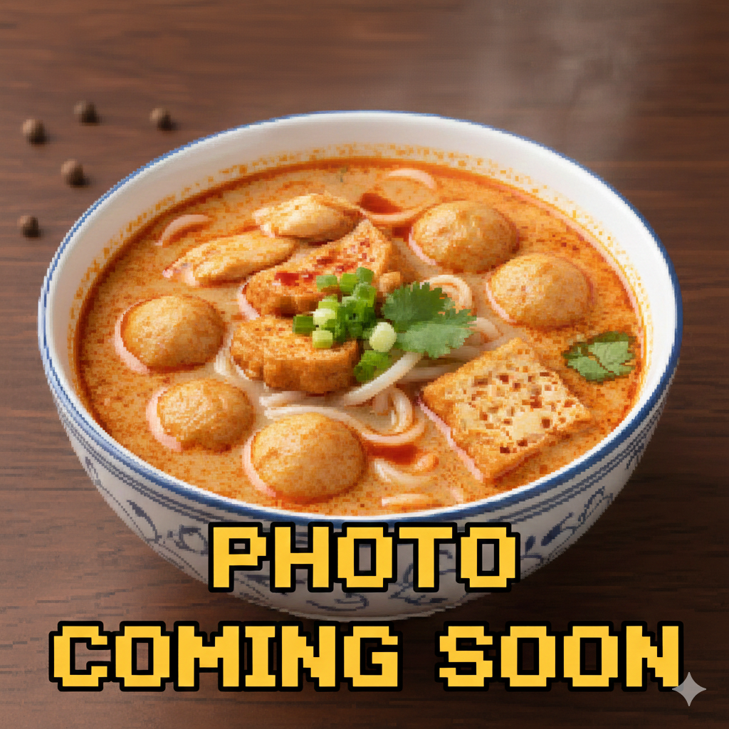 惹味喇沙(去骨雞腿,魚蛋,豆卜) - Laksa with Chicken, fish ball and Fried Tofu (淨餸500g)